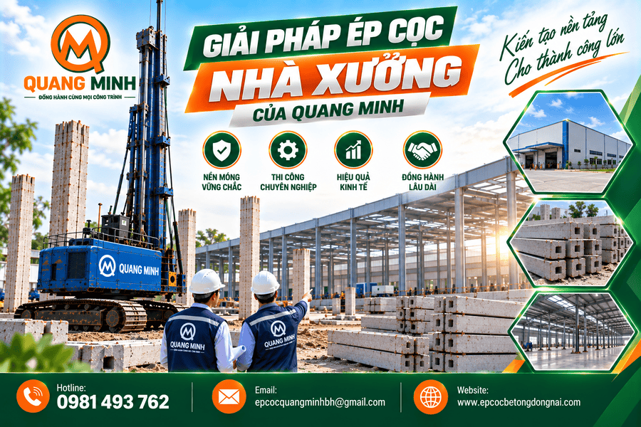 Giải Pháp Ép Cọc Nhà Xưởng Của Quang Minh