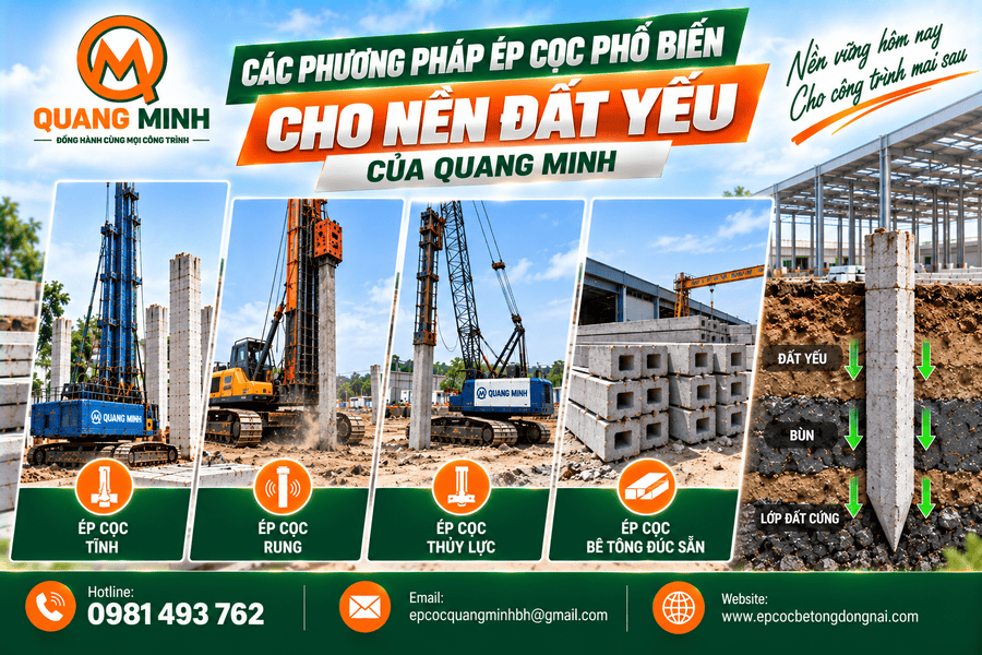 Các Phương Pháp Ép Cọc Phổ Biến Cho Nền Đất Yếu