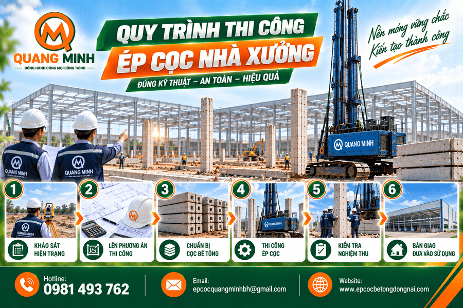 Quy Trình Thi Công Ép Cọc Nhà Xưởng