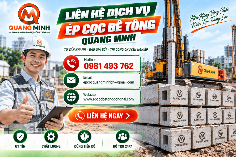 Khu Vực Nhận Thi Công Ép Cọc Bê Tông Tại Quang Minh
