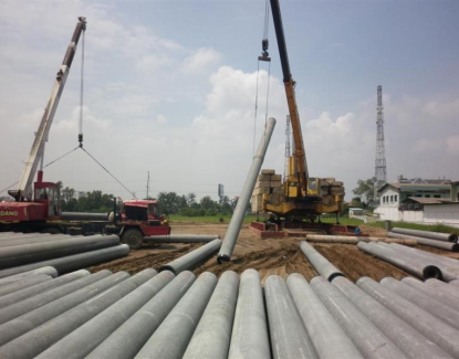 Ép cọc bê tông nhà phố giá rẻ