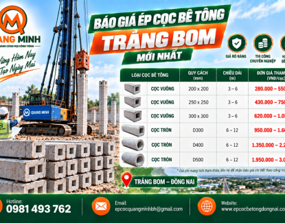 Báo Giá Ép Cọc Bê Tông Trảng Bom Mới Nhất